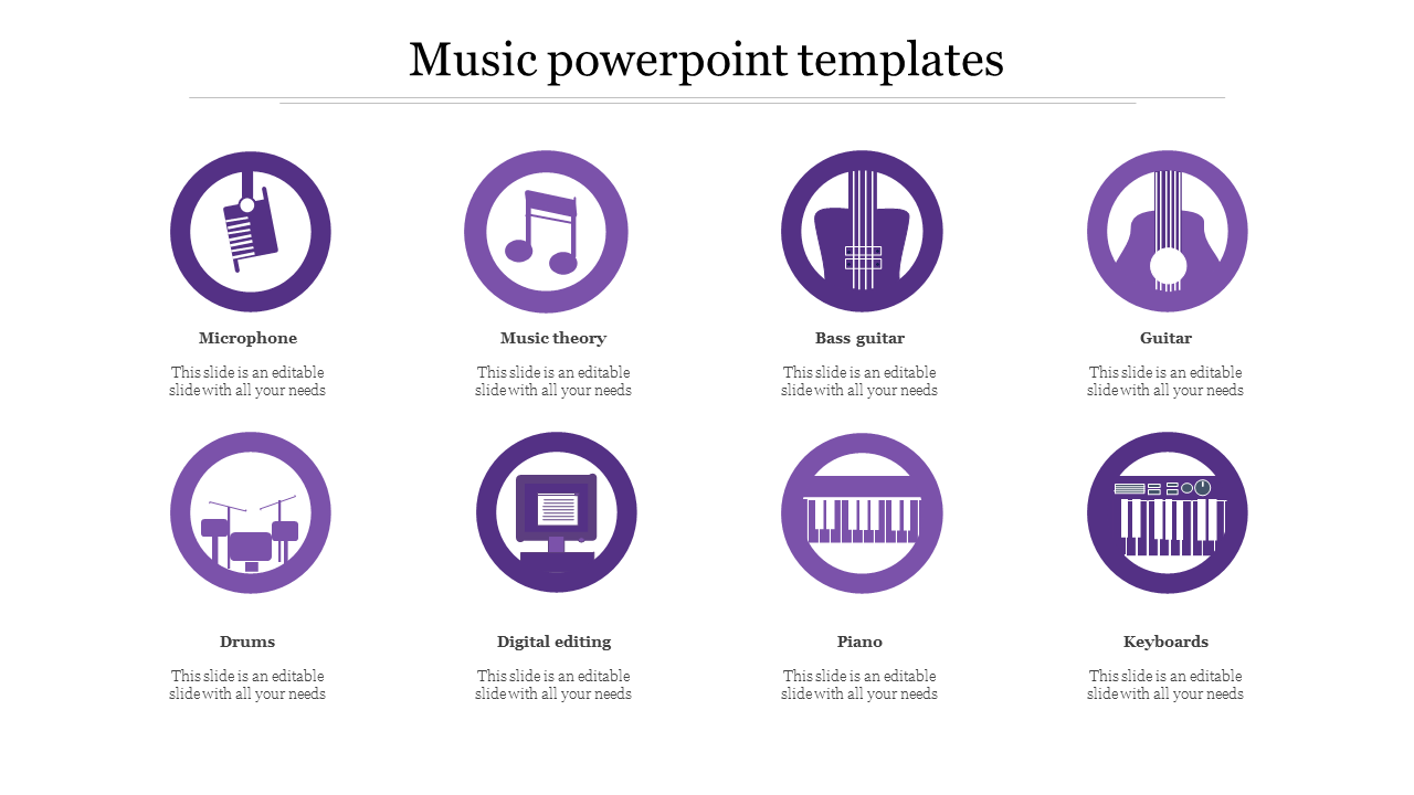 Free - Editable Music PowerPoint Template and Google Slides